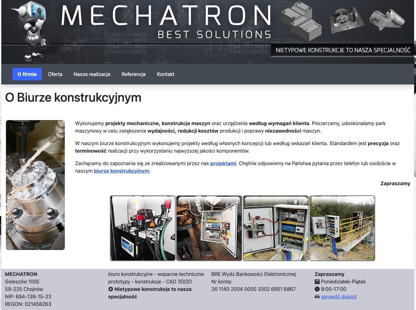 zrzut ekranu strony mechatron.pl